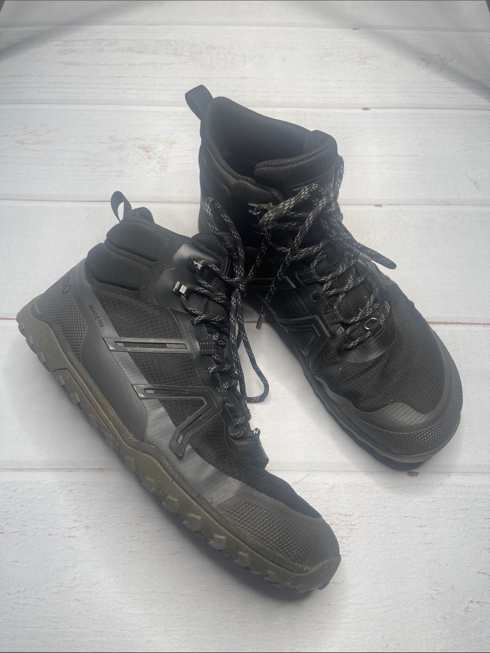 Xero Mens 11 Scrambler Trail Mid WP Shoes Boots Black Hiking Waterproof Barefoot